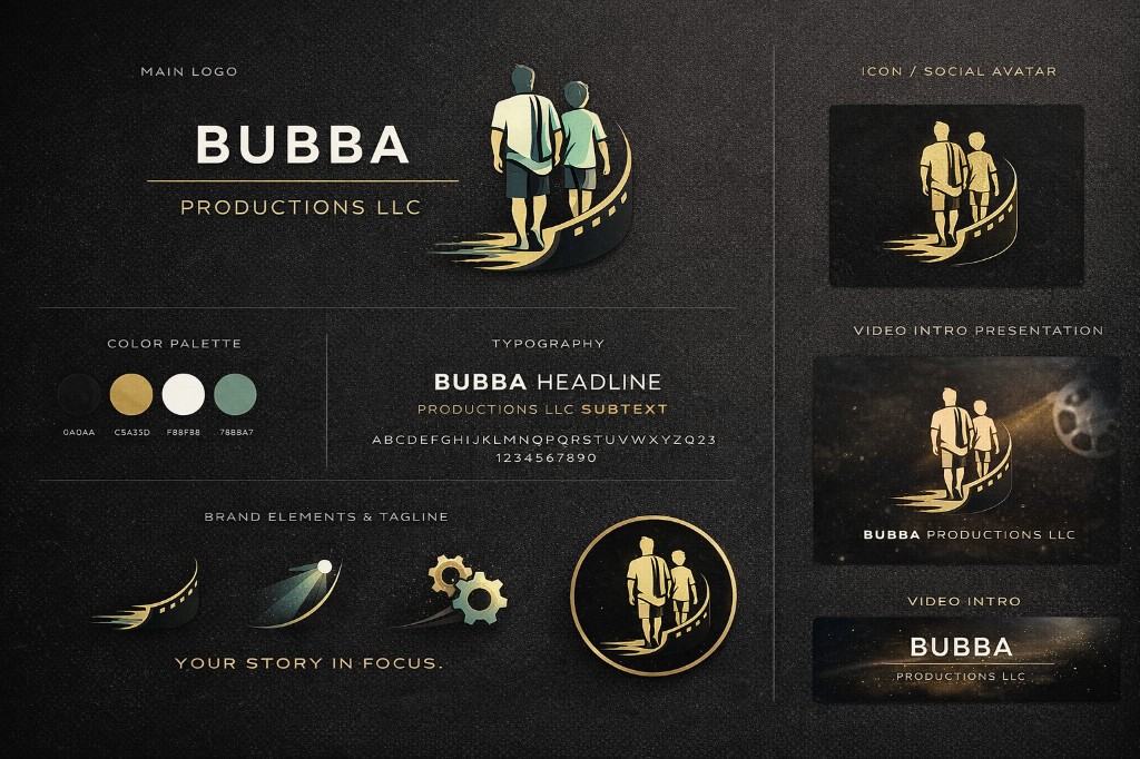 Bubba Productions LLC brand style guide: logo, colors, and visual identity